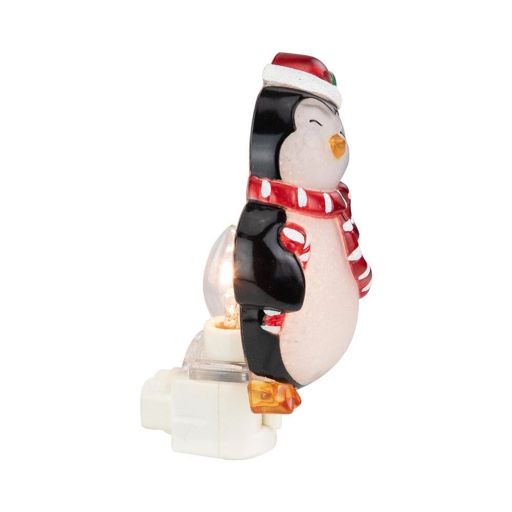 Northlight 6" Black And Red Happy Penguin In Santa Hat Christmas Night Light 3 Northlight 6" Black And Red Happy Penguin In Santa Hat Christmas Night Light - Image 3