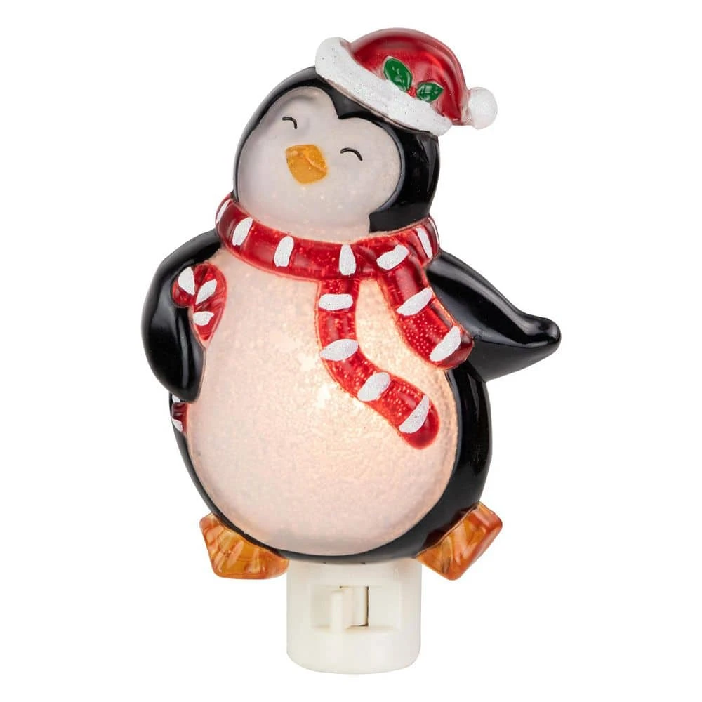 Northlight 6" Black And Red Happy Penguin In Santa Hat Christmas Night Light 1 Northlight 6" Black And Red Happy Penguin In Santa Hat Christmas Night Light