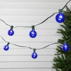 Northlight 10-Count Blue G50 Globe Christmas Patio Lights-9ft Green Wire -Northlight Shop northlight christmas novelty lights 35167283 4f 1000