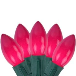 Northlight 25-Light Opaque Pink Purple C9 Christmas Lights With Green Wire