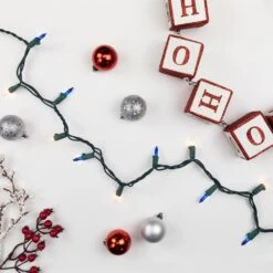 Northlight Set Of 100 Blue And Clear Mini Christmas Lights 2.5 In. Spacing With Green Wire -Northlight Shop northlight christmas string lights 32602359 31 1000