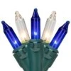Northlight Set Of 100 Blue And Clear Mini Christmas Lights 2.5 In. Spacing With Green Wire
