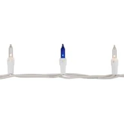 Northlight Set Of 100 Blue And Clear Mini Christmas Lights 2.5 In. Spacing With White Wire -Northlight Shop northlight christmas string lights 32602364 1f 1000