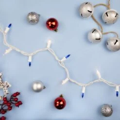 Northlight Set Of 100 Blue And Clear Mini Christmas Lights 2.5 In. Spacing With White Wire -Northlight Shop northlight christmas string lights 32602364 31 1000
