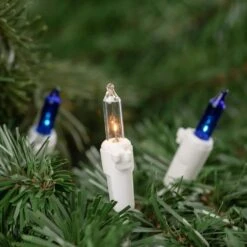 Northlight Set Of 100 Blue And Clear Mini Christmas Lights 2.5 In. Spacing With White Wire -Northlight Shop northlight christmas string lights 32602364 44 1000