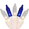 Northlight Set Of 100 Blue And Clear Mini Christmas Lights 2.5 In. Spacing With White Wire
