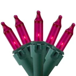 Northlight Set Of 100 Pink Mini Christmas Lights 2.5 In. Spacing With Green Wire