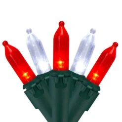 Northlight Set Of 100 Red And Pure White LED Mini Christmas Lights - Green Wire