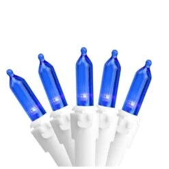 Northlight Set Of 50 Blue LED Mini Christmas Lights With White Wire