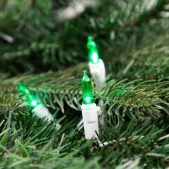Northlight Set Of 50 Green LED Mini Christmas Lights With White Wire -Northlight Shop northlight christmas string lights 32605414 4f 1000
