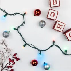 Northlight Set Of 100 Multi Colored LED Wide Angle Christmas Lights - Green Wire -Northlight Shop northlight christmas string lights 32608043 31 1000