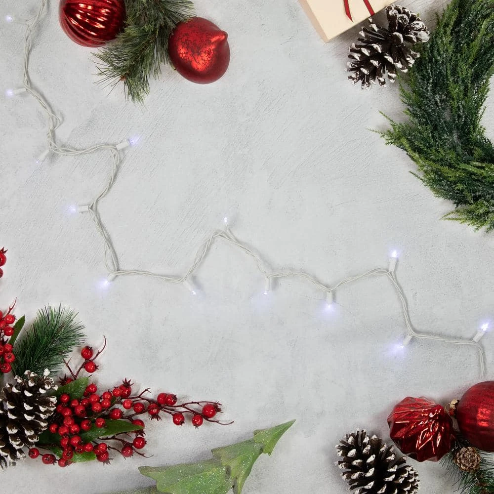 Northlight Set Of 100 Cool White Wide Angle LED Mini Christmas Lights With White Wire 4 Northlight Set Of 100 Cool White Wide Angle LED Mini Christmas Lights With White Wire - Image 4