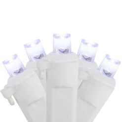 Northlight Set Of 100 Cool White Wide Angle LED Mini Christmas Lights With White Wire