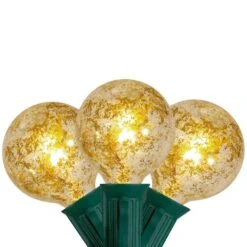 Northlight 10-Count Clear Mercury Glass G50 Globe Christmas Light Set, 9 Ft. Green Wire