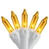 Northlight 50-Count Opaque Gold Mini Christmas Light Set 24.5 Ft. White Wire