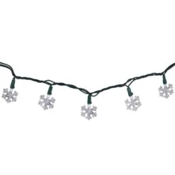 Northlight 20-Count Pure White LED Snowflake Christmas Light Set, 4.5 Ft. Green Wire -Northlight Shop northlight christmas string lights 34851762 1f 1000