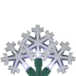 Northlight 20-Count Pure White LED Snowflake Christmas Light Set, 4.5 Ft. Green Wire