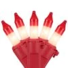 Northlight 50-Count Red And White Peppermint Mini Christmas Light Set - 10 Ft. Red Wire