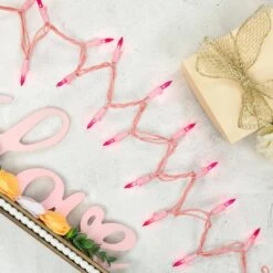 Northlight 50-Count Pink Mini Christmas Light Set - 10 Ft. Pink Wire -Northlight Shop northlight christmas string lights 35167038 1f 1000