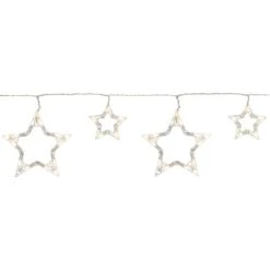 Northlight 10-Count LED Lighted Twinkle Star Icicle Christmas Lights - 9.25 Ft. White Wire