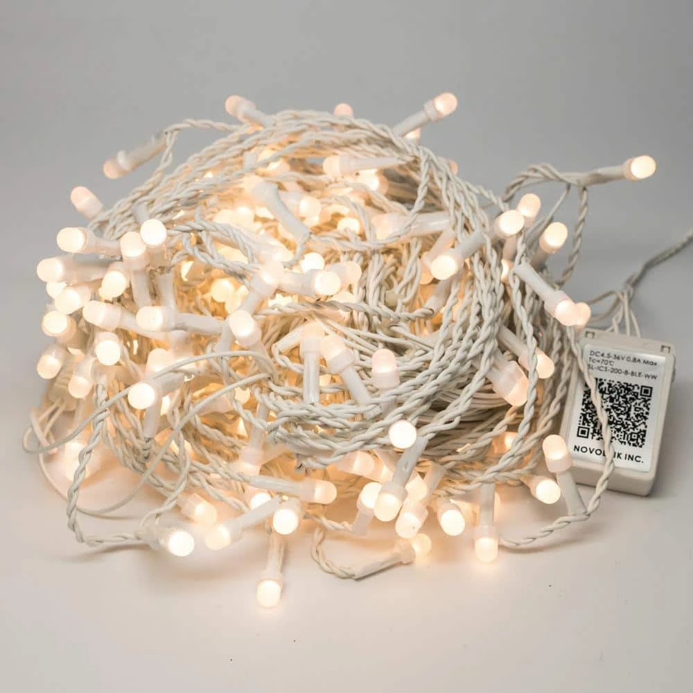 200 Light 8 Mm Mini Globe Warm White LED Icicle String Lights With Wireless Smart Control 1 200 Light 8 Mm Mini Globe Warm White LED Icicle String Lights With Wireless Smart Control