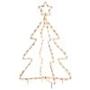 OUTSUNNY Christmas LED Motif Light Christmas Tree, Warm White Rope Lighting With Steel Frame Stake, Outdoor Ornament Decoration