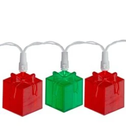 Sienna Set Of 20 Red And Green LED Present Novelty Christmas Lights In White Wire