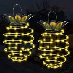60 LED Yellow Light Color Christmas Pineapple Hanging Lights (2-Pack) -Northlight Shop sowaz christmas novelty lights ssl067wx2 76 1000