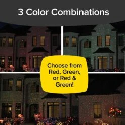 8 In. 9 Unique Pattern Christmas Multi Color LED Light Projector With Stake And Remote -Northlight Shop star shower christmas light projectors 17205 4f 1000