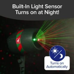 8 In. 9 Unique Pattern Christmas Multi Color LED Light Projector With Stake And Remote -Northlight Shop star shower christmas light projectors 17205 fa 1000