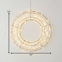 16" Christmas Small Lighted Silver Wreath -Northlight Shop sullivans christmas novelty lights met2384 44 1000