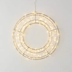 16" Christmas Small Lighted Silver Wreath