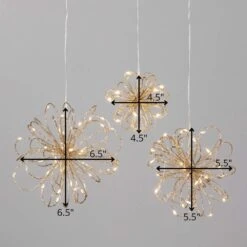 6.5", 5.5" & 4" Christmas Lighted Gold Swirl Balls Set Of 3 -Northlight Shop sullivans christmas novelty lights met2406 1f 1000