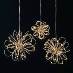 6.5", 5.5" & 4" Christmas Lighted Gold Swirl Balls Set Of 3 -Northlight Shop sullivans christmas novelty lights met2406 4f 1000