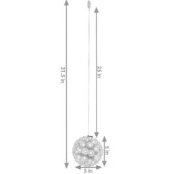 5 In. Indoor/Outdoor Lighted Ball Hanging Decor - White -Northlight Shop sunnydaze christmas novelty lights kwr 831 4f 1000