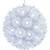 5 In. Indoor/Outdoor Lighted Ball Hanging Decor - White