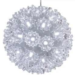 5 In. Indoor/Outdoor Lighted Ball Hanging Decor - White -Northlight Shop sunnydaze christmas novelty lights kwr 831 fa 1000