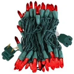 21 Ft. 70-Count Holiday Decor Red M6 Faceted LED String Lights -Northlight Shop sunnydaze christmas string lights kwr 626 fa 1000