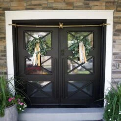 Garland Hanger - Double Door (52-82 In. Doors) (Gold) 14 Garland Hanger - Double Door (52-82 In. Doors) (Gold) -Northlight Shop village lighting company christmas light accessories v 20912 gld 1f 1000