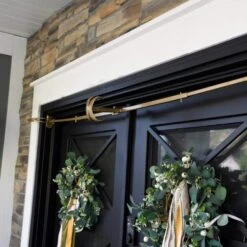 Garland Hanger - Double Door (52-82 In. Doors) (Gold) 16 Garland Hanger - Double Door (52-82 In. Doors) (Gold) -Northlight Shop village lighting company christmas light accessories v 20912 gld fa 1000