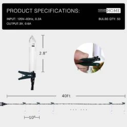 50-Count Flameless LED Candle Clip-On White Lights Christmas String Lights -Northlight Shop vivohome christmas string lights x001ugm1hj fa 1000