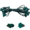 25 Ft. C7/E12 Green Wire Socket Stringer With 6 In. Spacing