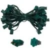 50 Ft. C9/E17 Green Wire Socket Stringer With 12 In. Spacing
