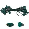 25 Ft. C9/E17 Green Wire Socket Stringer With 6 In. Spacing