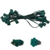 25 Ft. C9/E17 Green Wire Socket Stringer With 12 In. Spacing