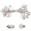 25 Ft. C9/E17 White Wire Socket Stringer With 6 In. Spacing