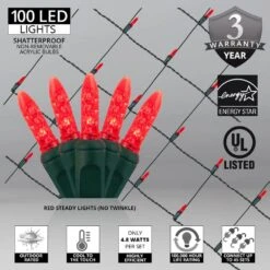 48 In. X 72 In. 100-Light M5 LED Red Net Light Set 8 48 In. X 72 In. 100-Light M5 LED Red Net Light Set -Northlight Shop wintergreen lighting christmas net lights 72502 4f 1000