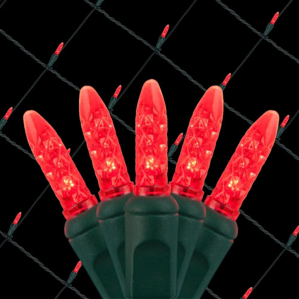 48 In. X 72 In. 100-Light M5 LED Red Net Light Set 1 48 In. X 72 In. 100-Light M5 LED Red Net Light Set