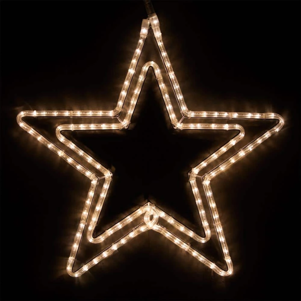 24 In. 148-Light LED Warm White 5 Point Classic Hanging Star 1 24 In. 148-Light LED Warm White 5 Point Classic Hanging Star
