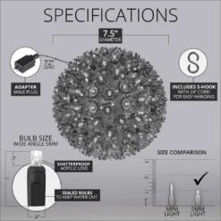 7.5 In. 120-Light LED Color Changing Starlight Sphere With Remote Control -Northlight Shop wintergreen lighting christmas novelty lights 76060 1f 1000